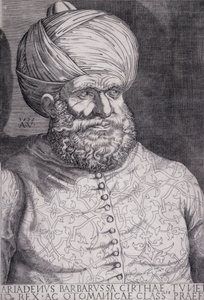 Barbarossa (Khayr ad-Din) (gest. 1546) 1535 door Agostino Musi